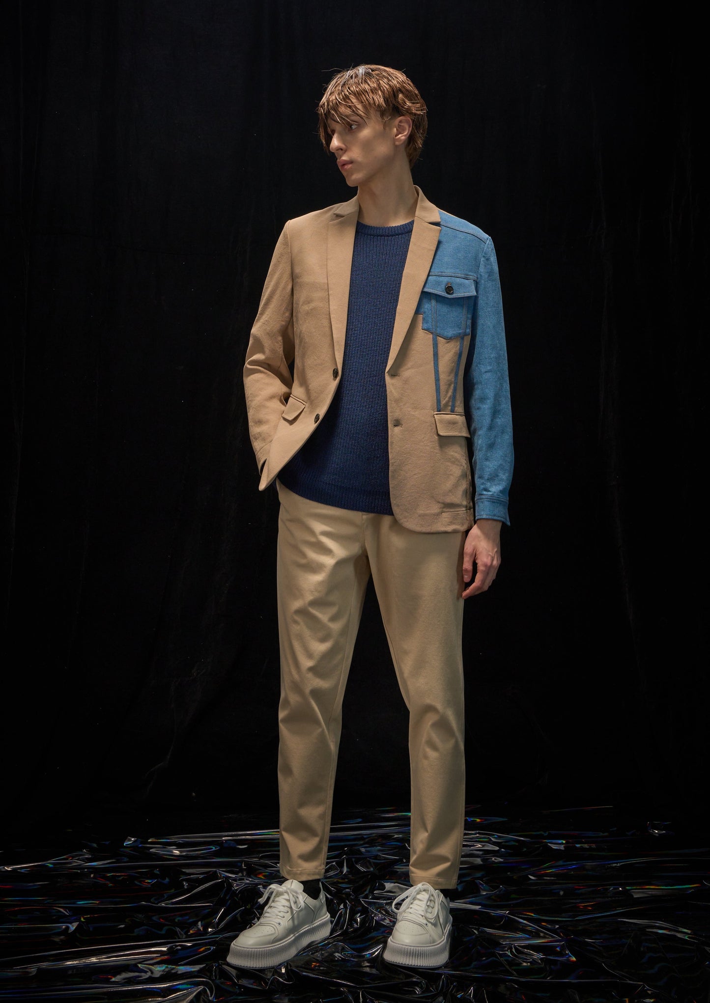 Harrison Wong Deconstructed Blazer With Denim