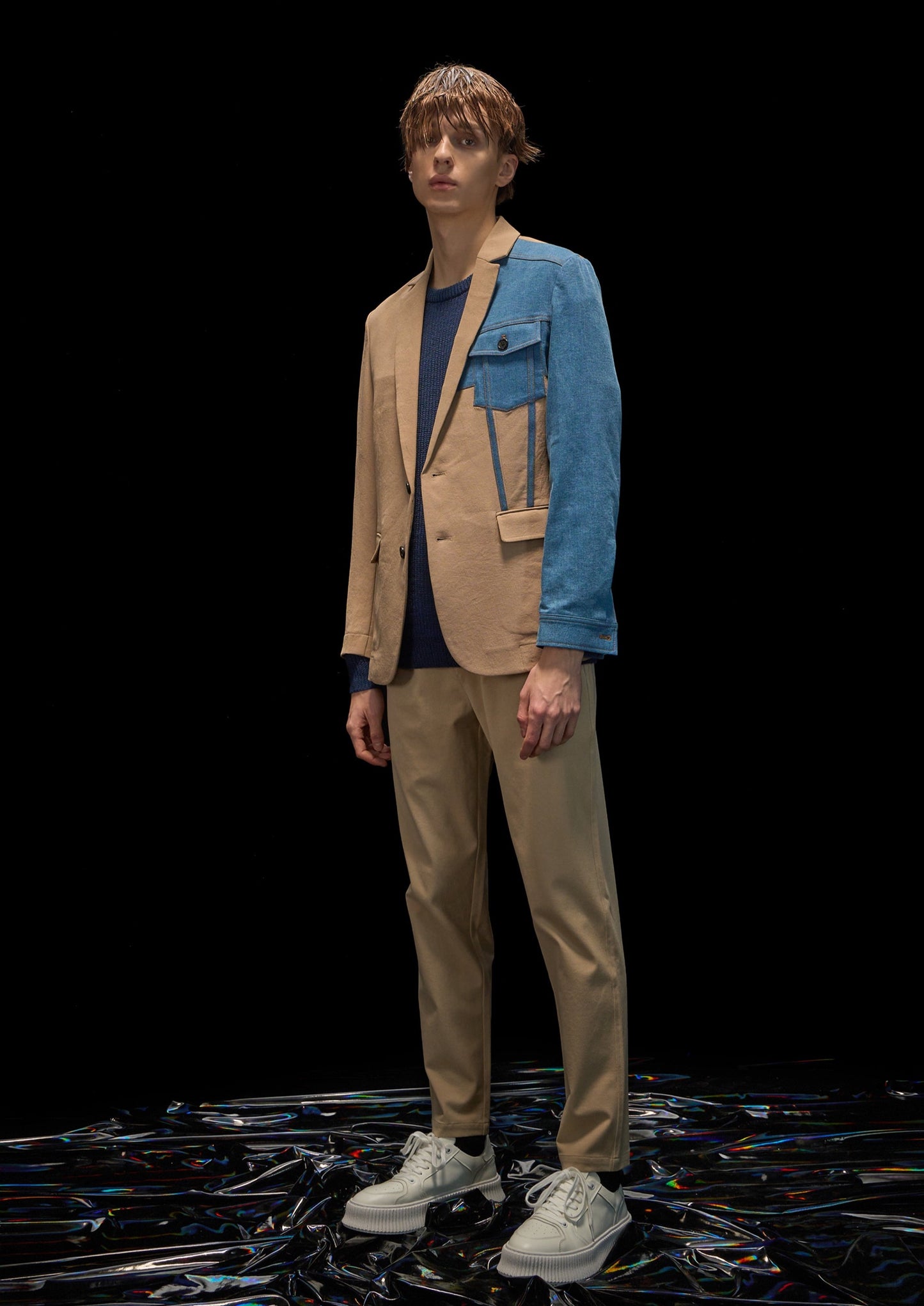 Harrison Wong Deconstructed Blazer With Denim
