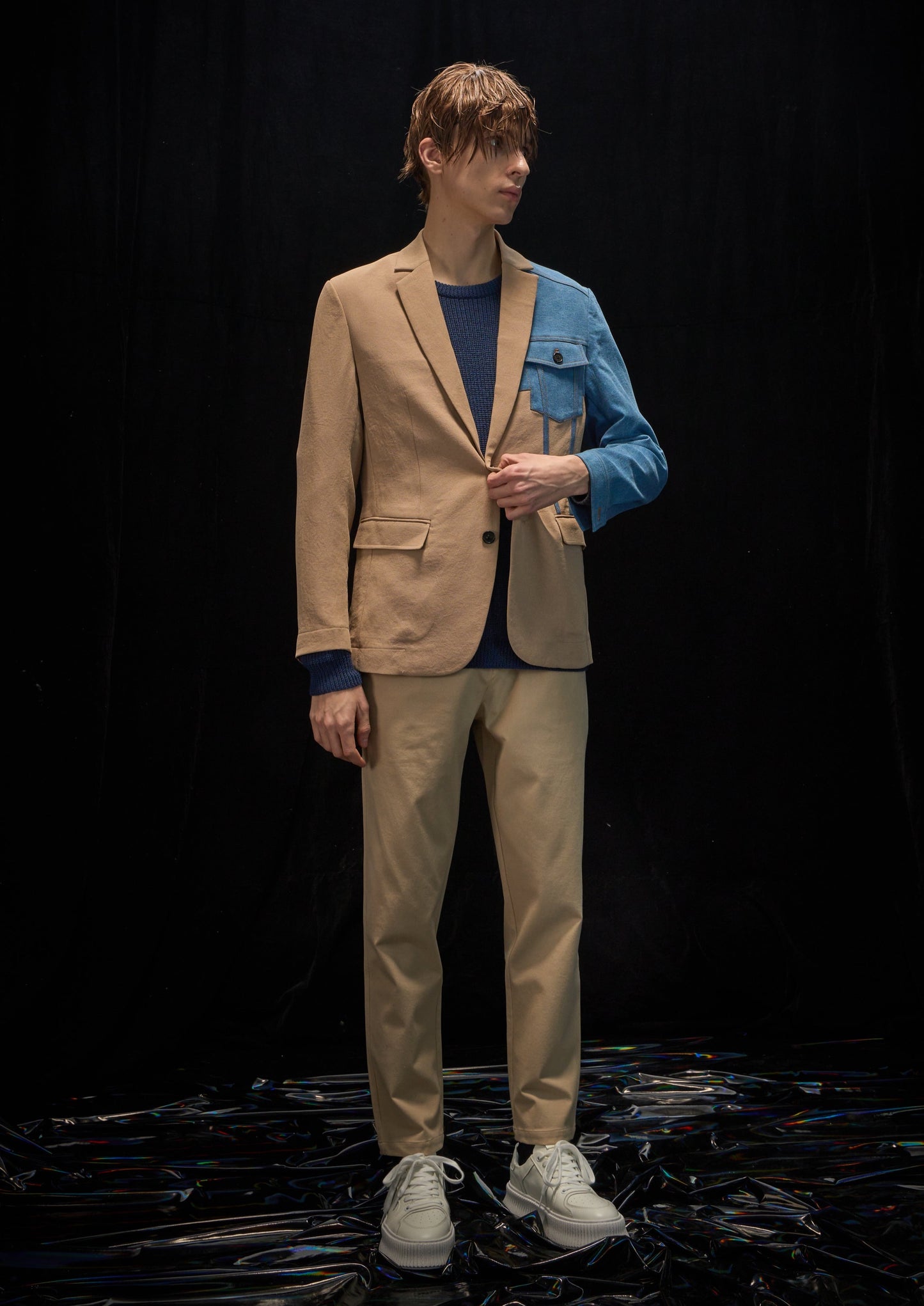 Harrison Wong Deconstructed Blazer With Denim