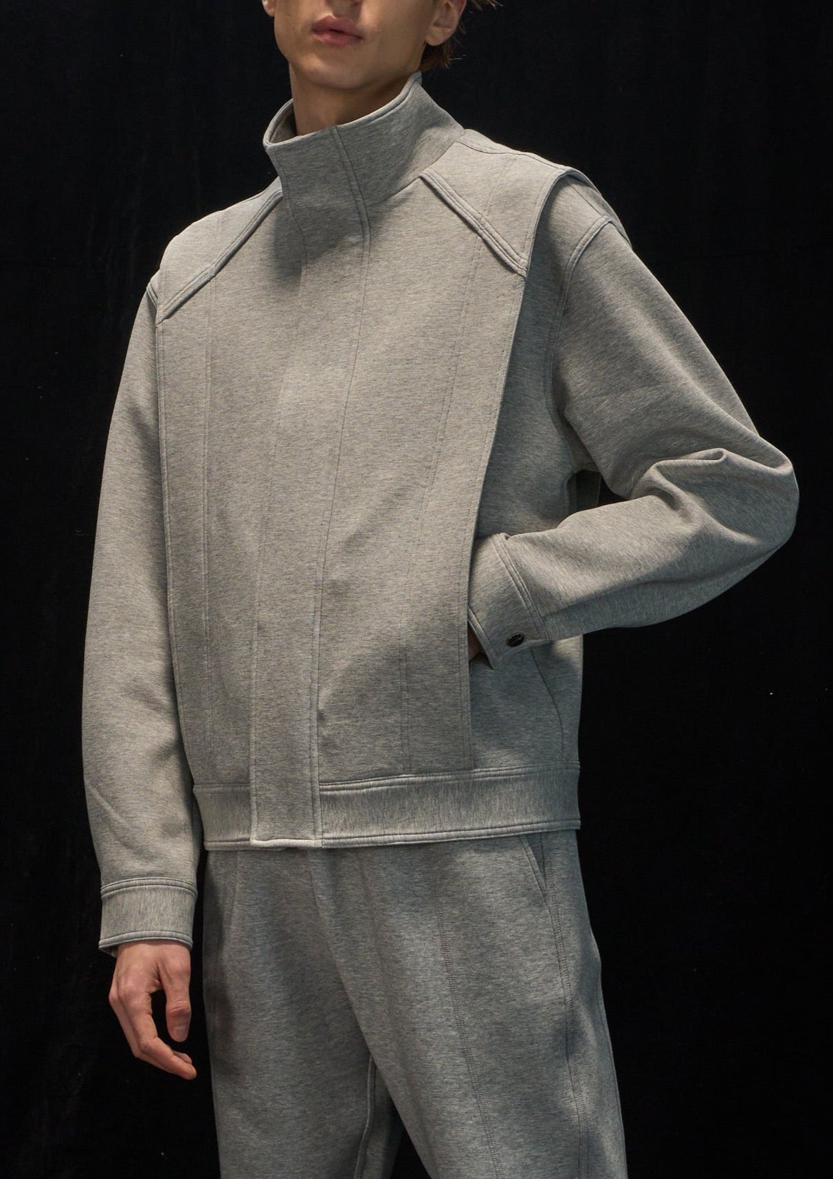 Harrison Wong Sandwich Knit Zipper Jacket