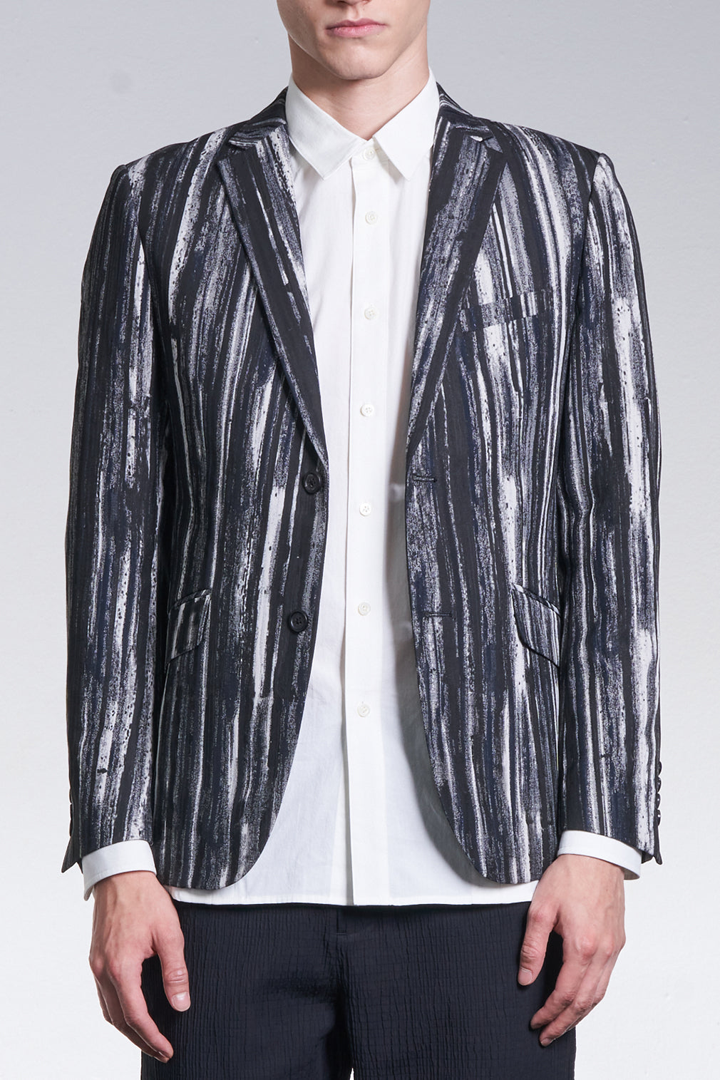 Shadow Stripe Pattern Jacquard Blazer