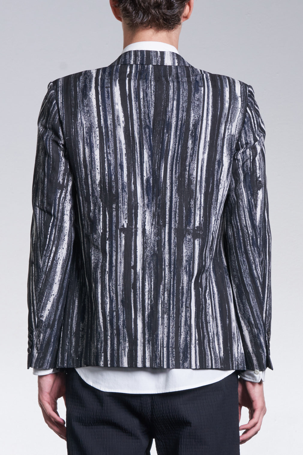 Shadow Stripe Pattern Jacquard Blazer