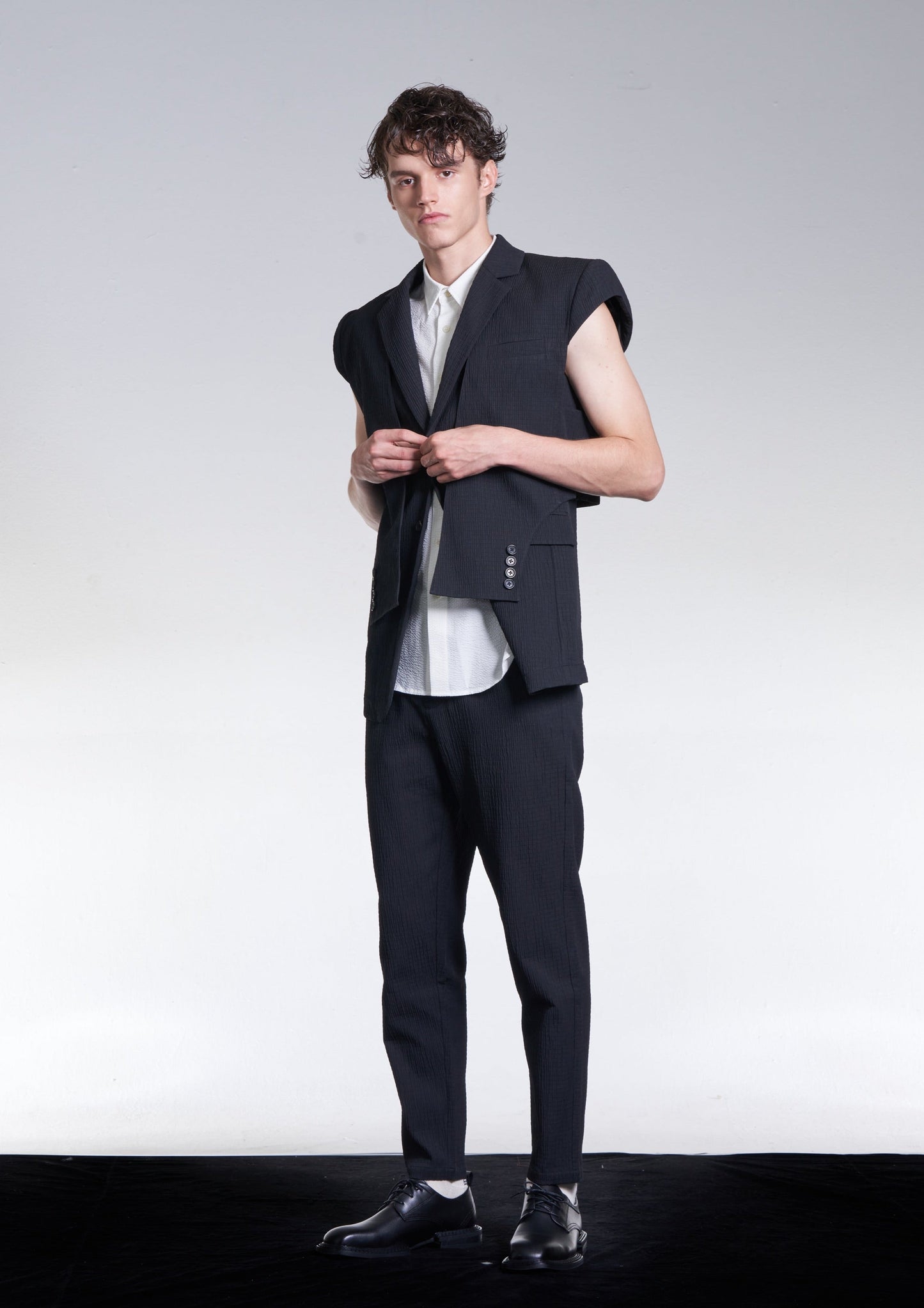 Striped Textured Fitted Pants