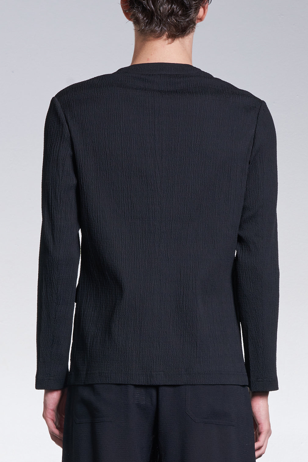 Slim Cut Crepe Blazer With Small Collar