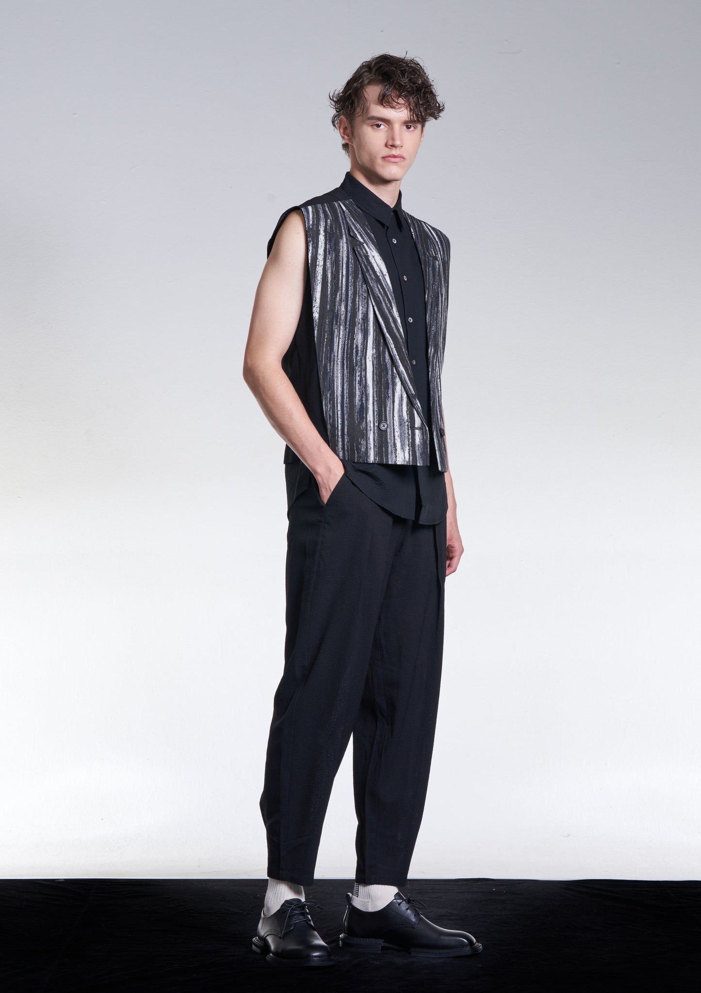 Loose Fit Cone Shape Sheer Pants
