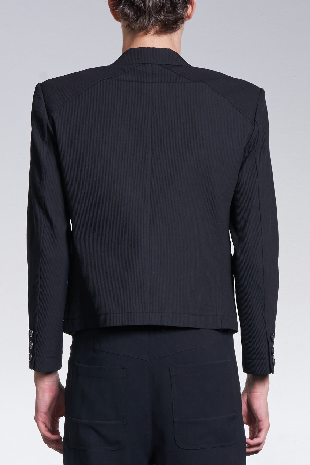 Cropped Blazer With Power Shoulder