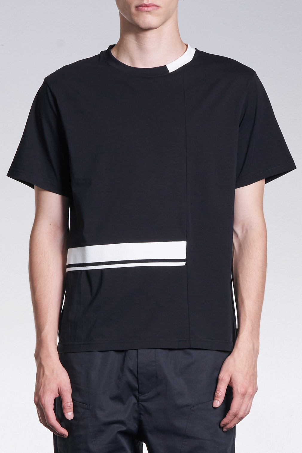 Tee With Contrast Color Rib