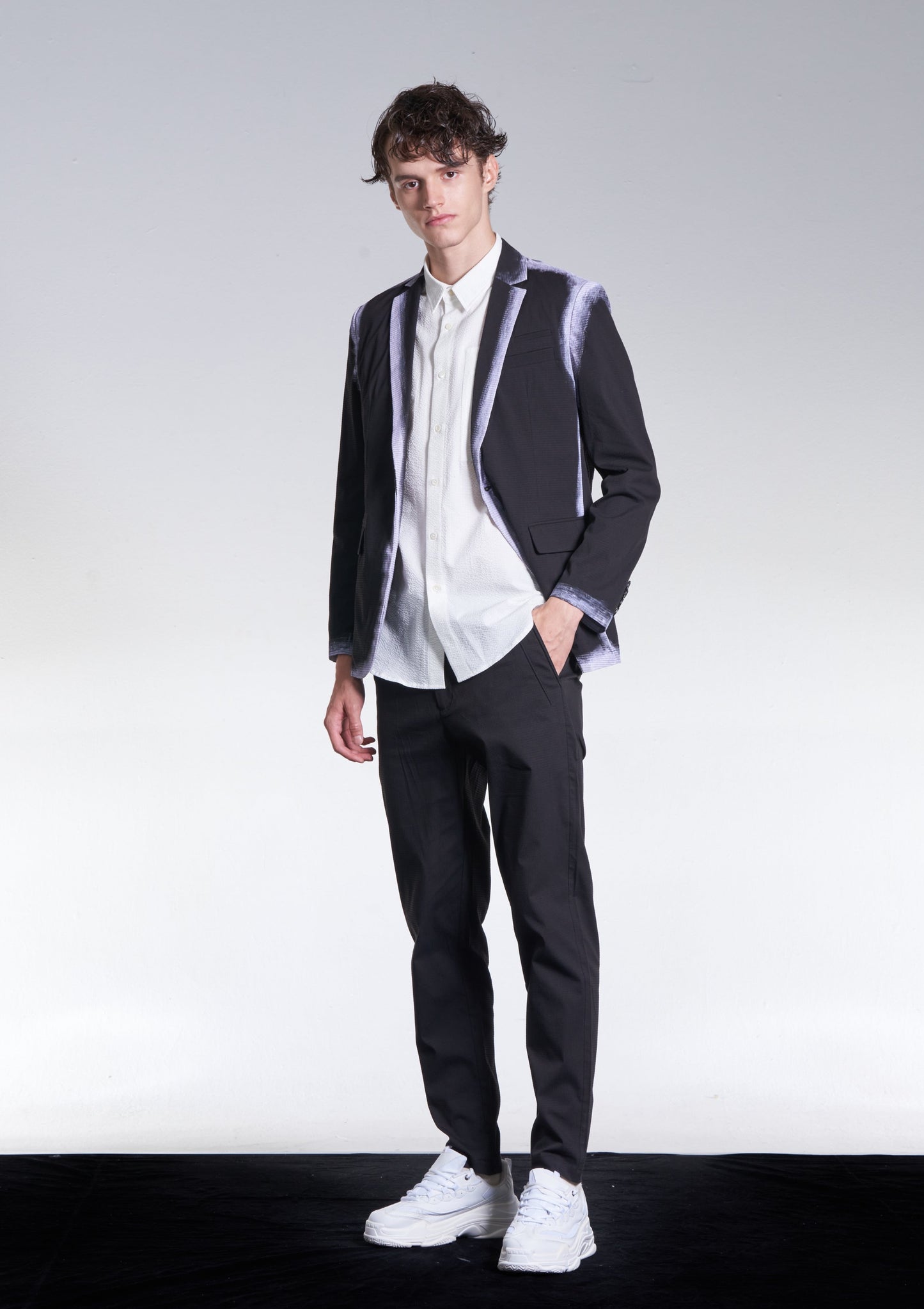 Creped Cotton Fitted Pants