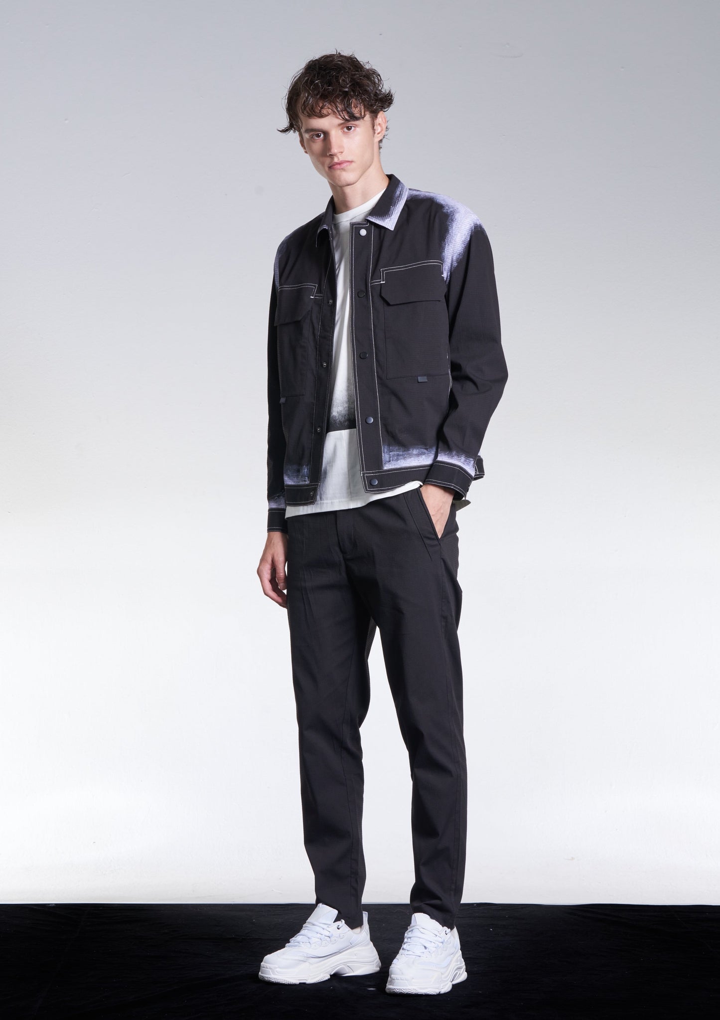 Creped Cotton Fitted Pants