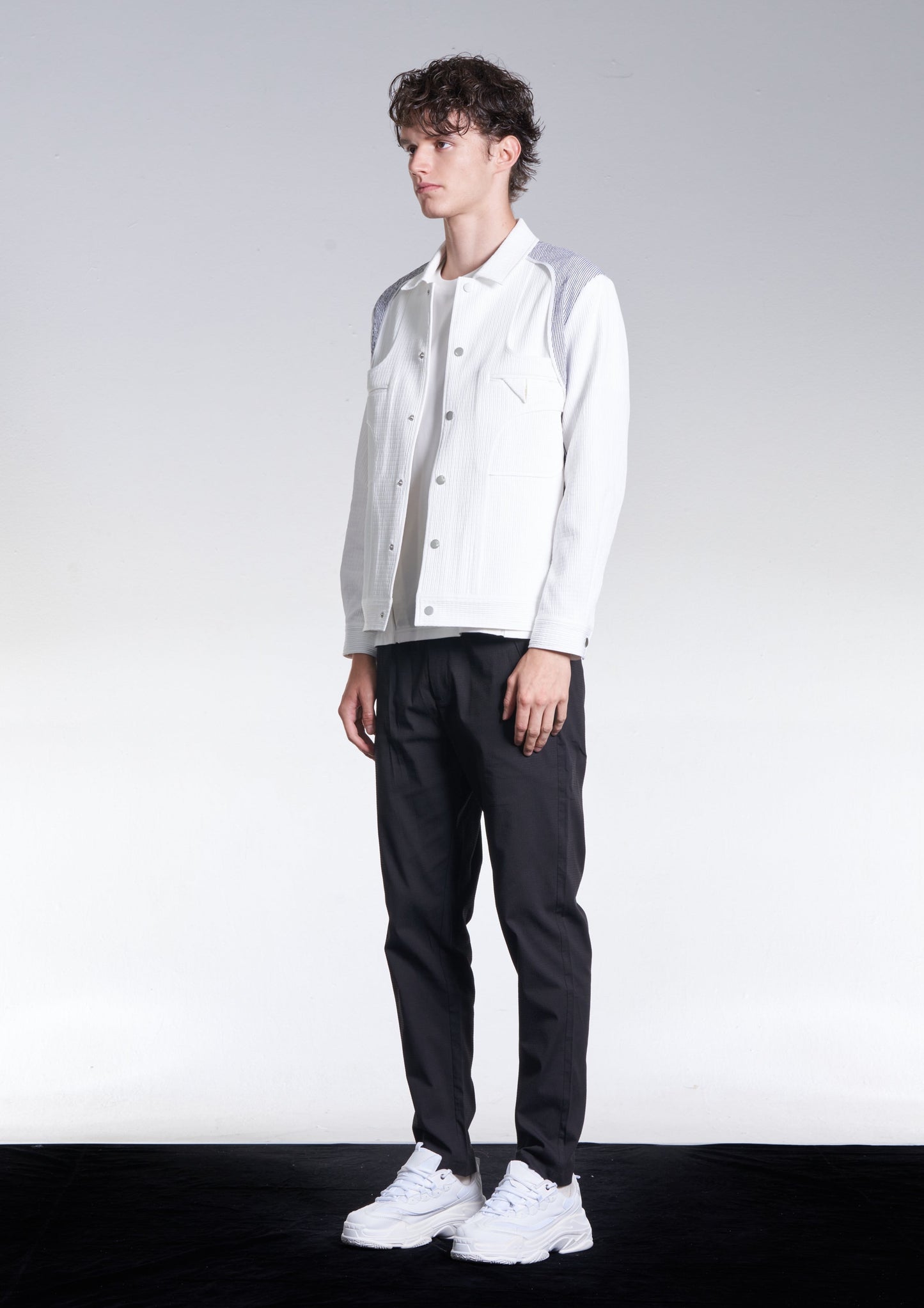 Creped Cotton Fitted Pants
