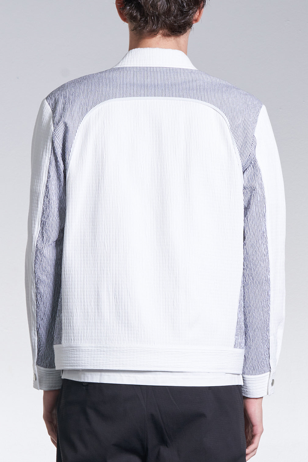 Inside Out Jacket Constructed With Stripe Fabric