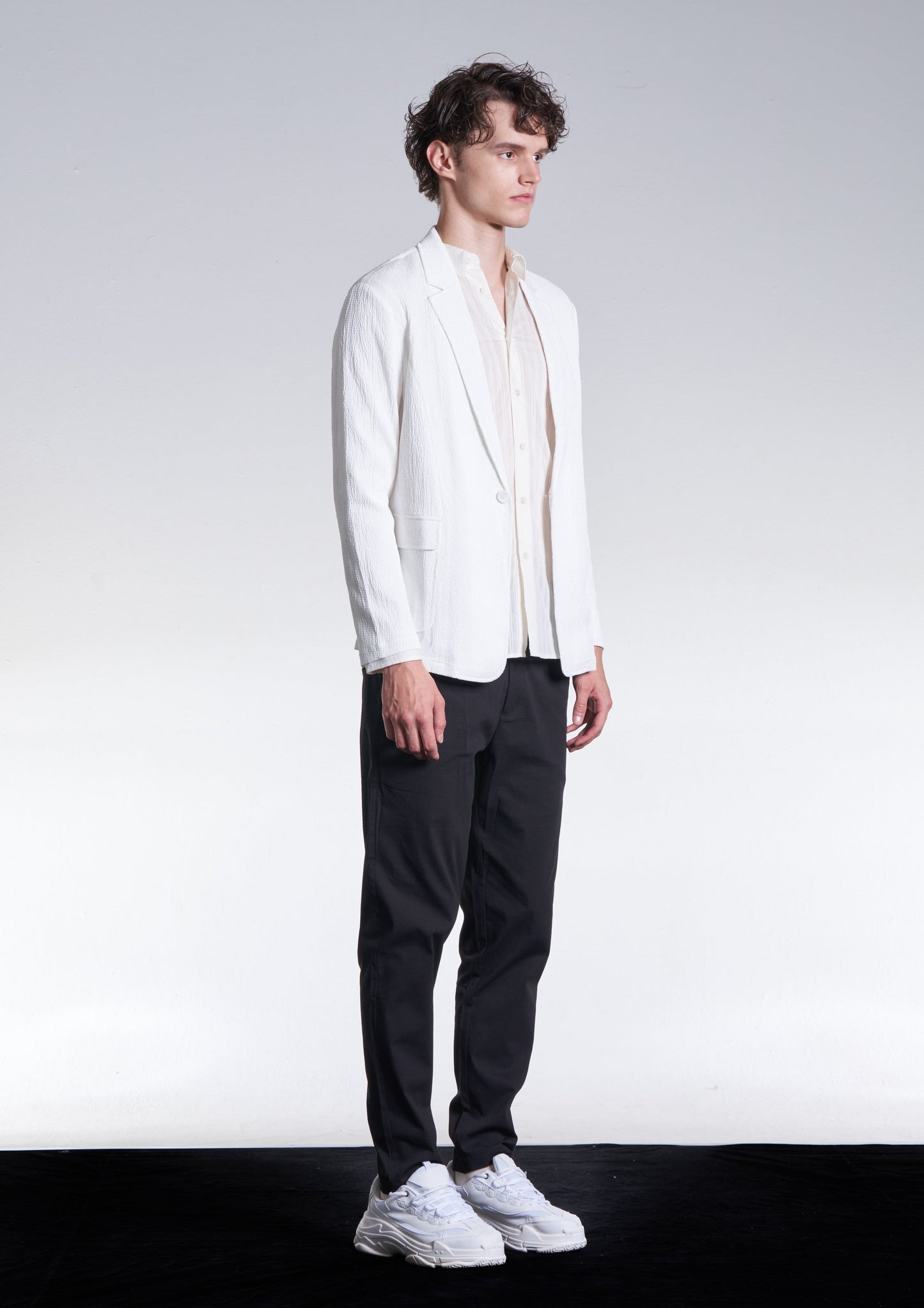 Creped Cotton Fitted Pants