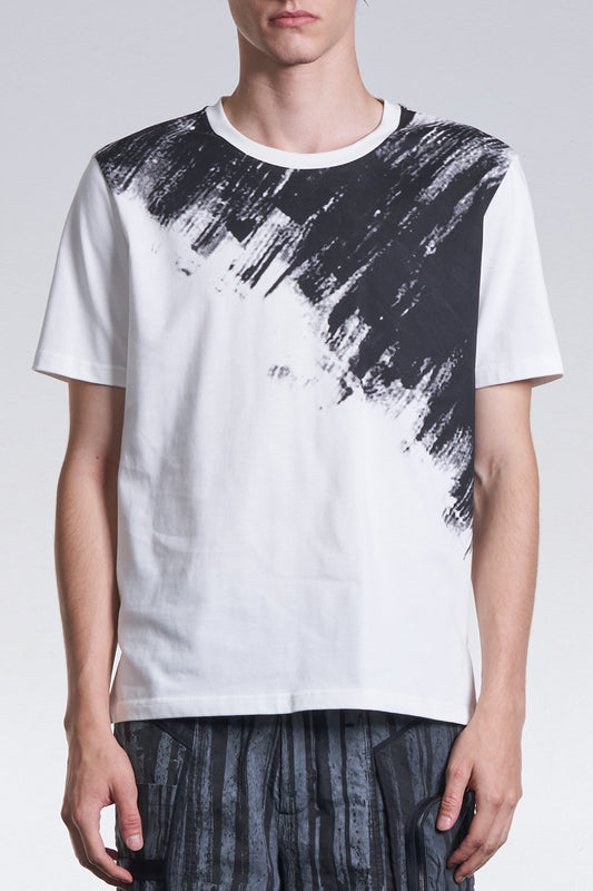 Tee With Shadow Brush Drawing