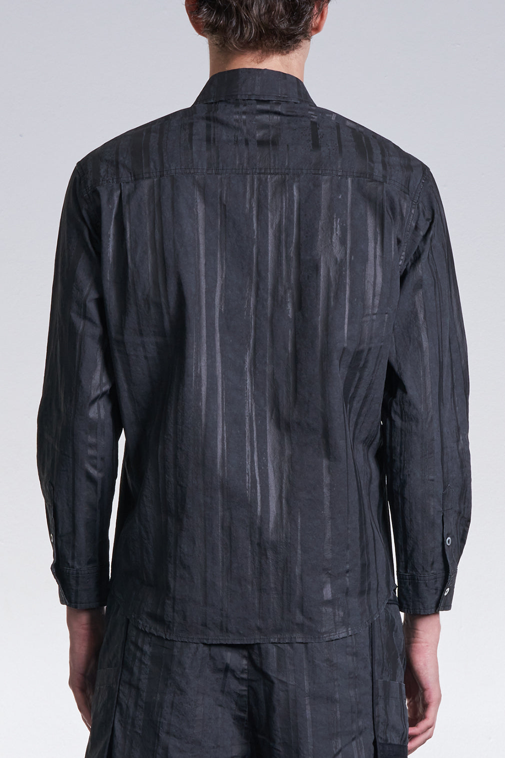 Washed Shadow Stripe Print Shirt