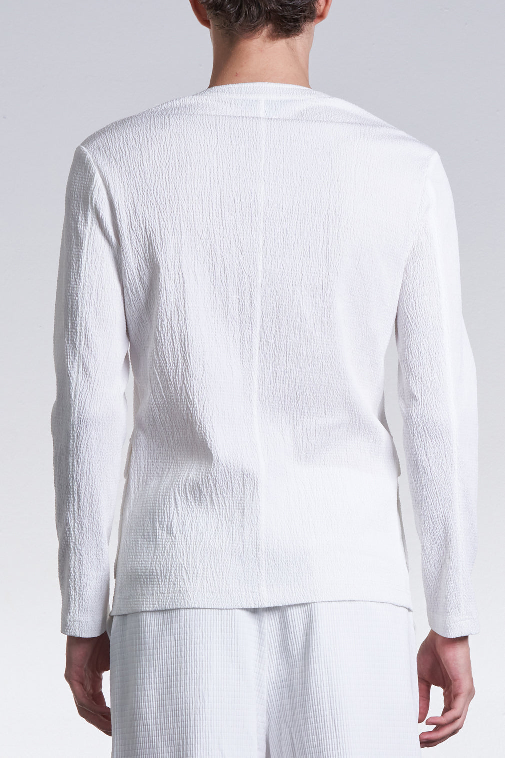 Slim Cut Crepe Blazer With Small Collar