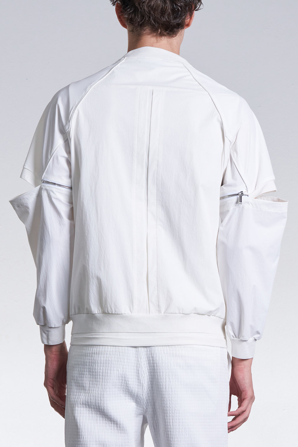 Zipper Nylon Jacket With Detachable Sleeve