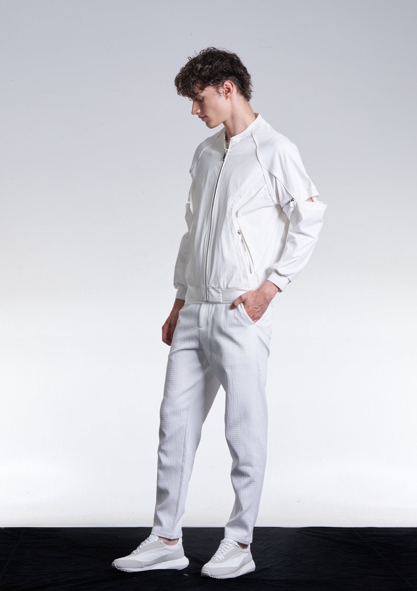 Striped Textured Fitted Pants
