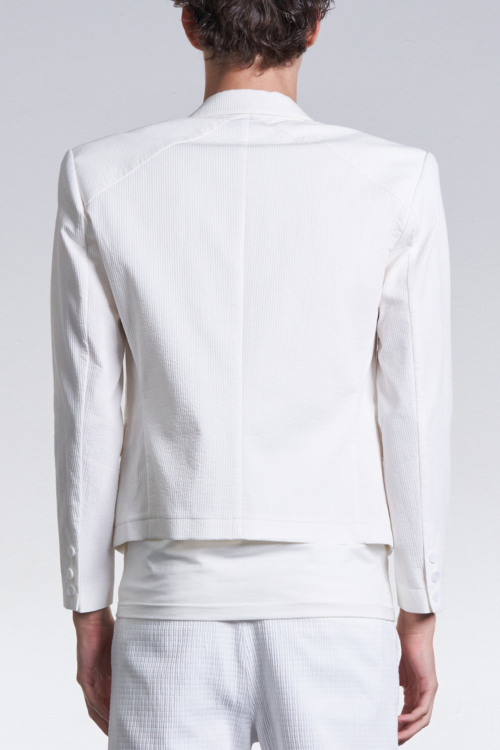 Cropped Blazer With Power Shoulder
