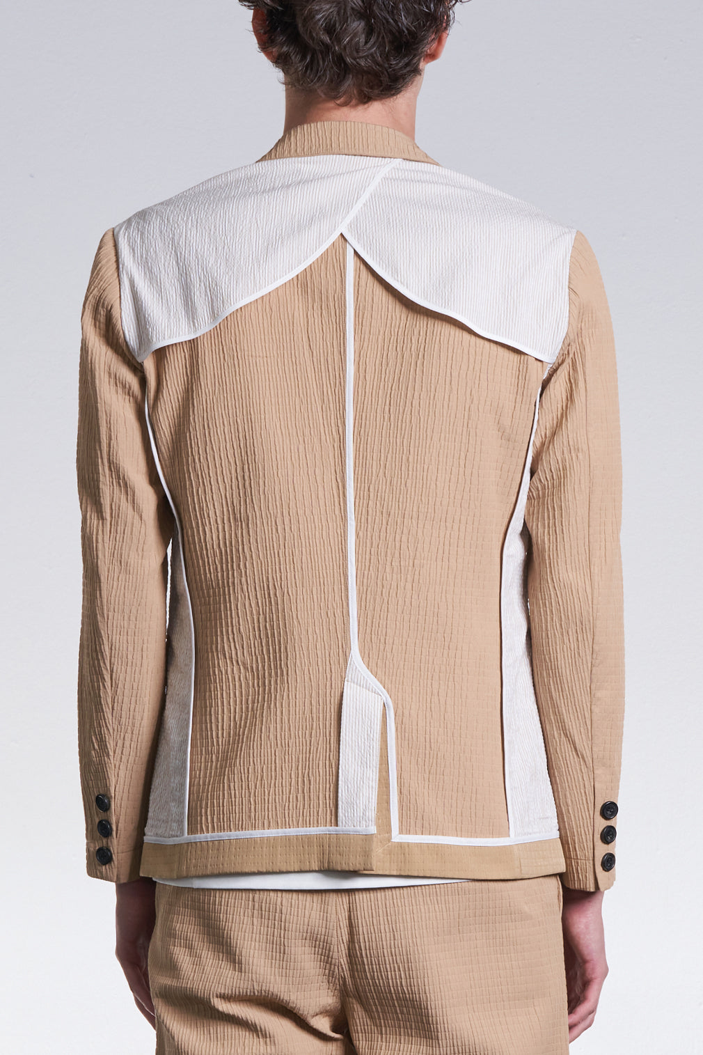 Inside Out Blazer Constructed With Stripe Fabric