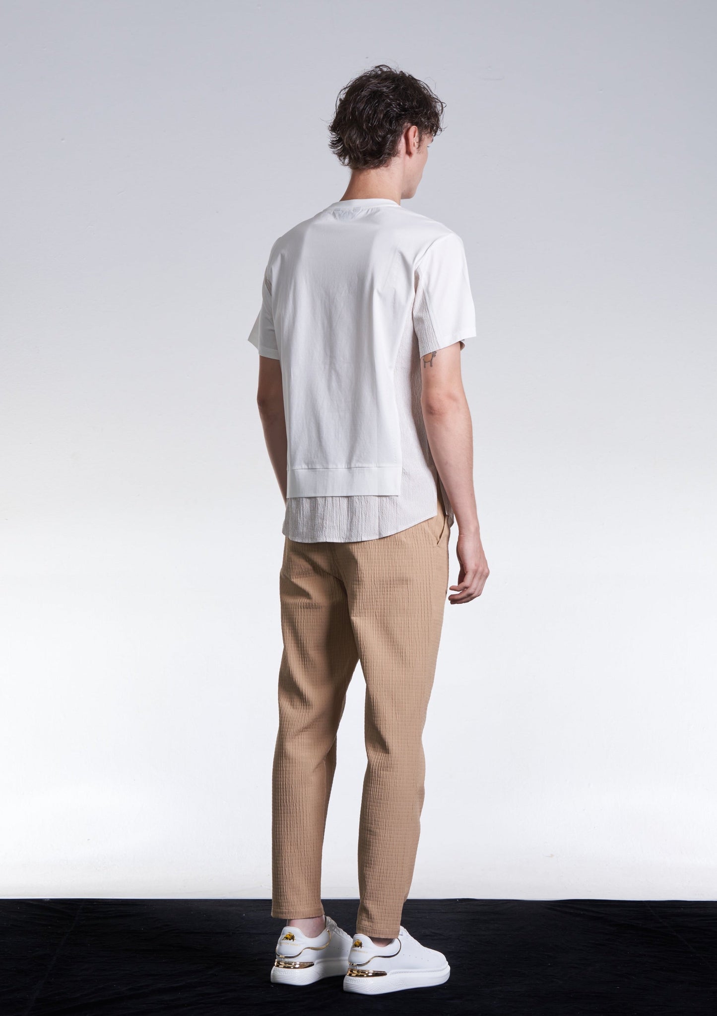 Striped Textured Fitted Pants