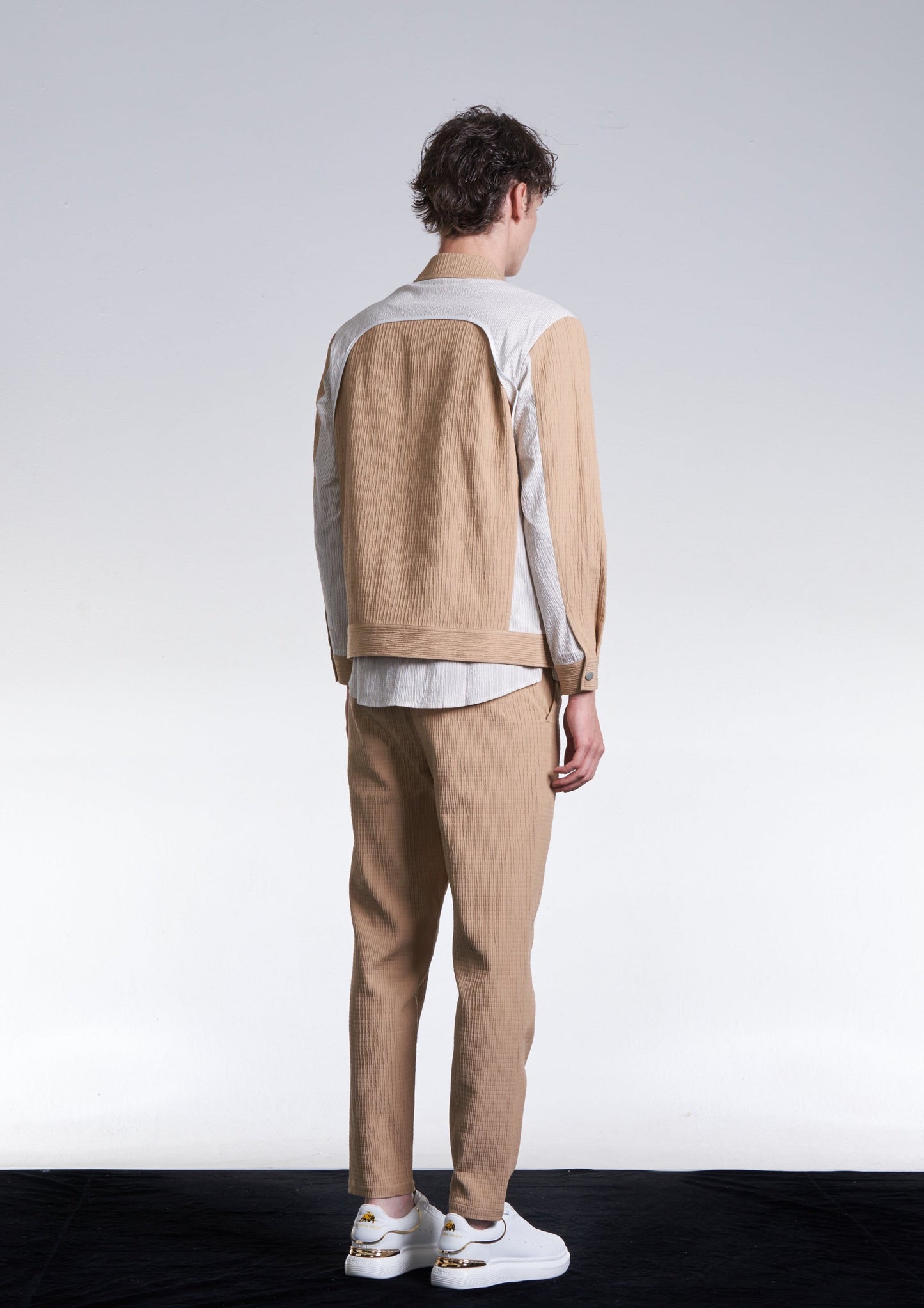 Striped Textured Fitted Pants
