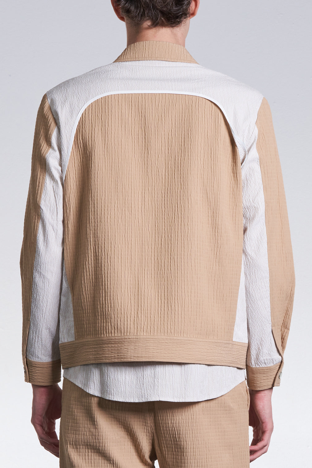 Inside Out Jacket Constructed With Stripe Fabric