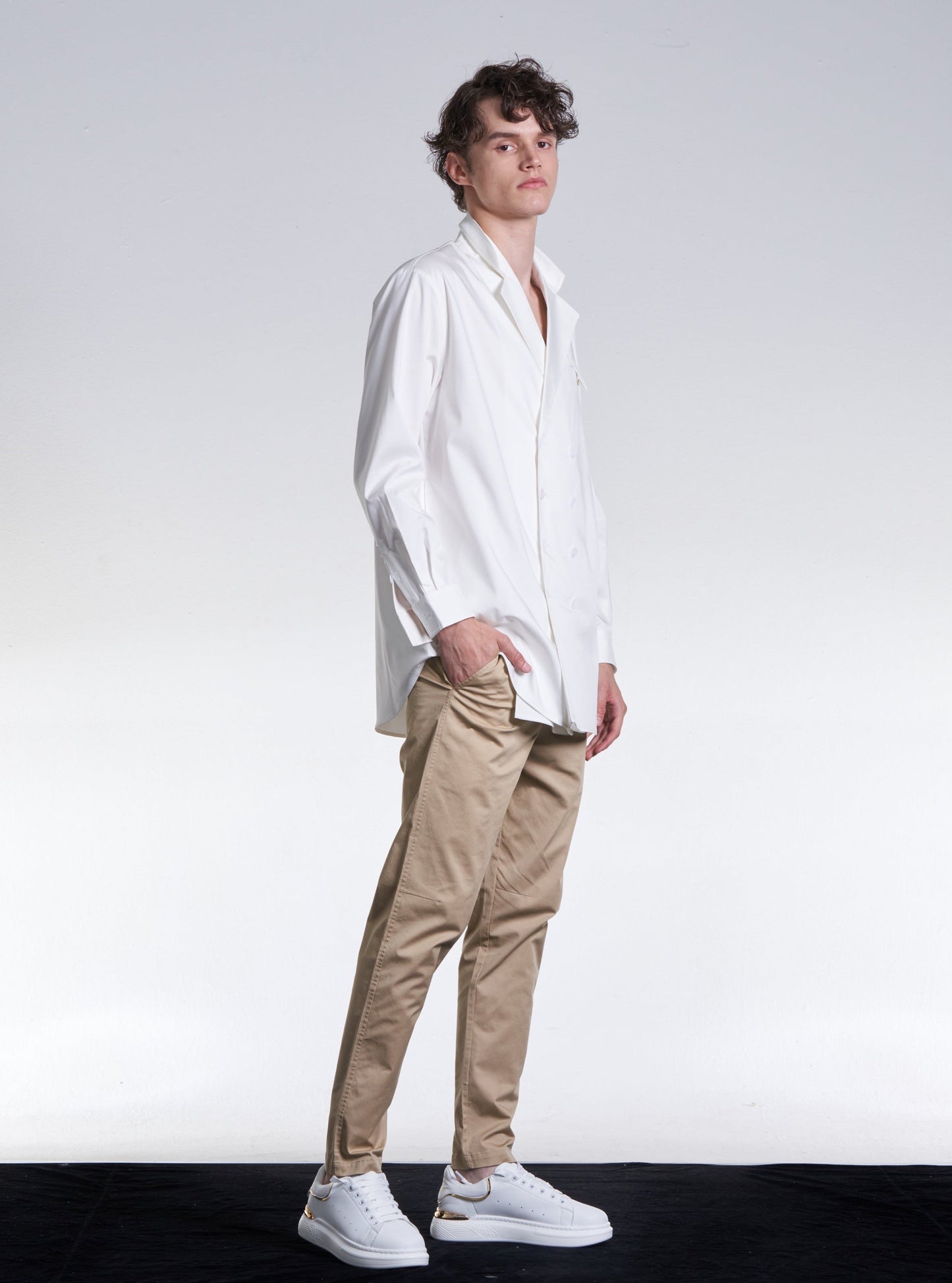 Cotton Fitted Pants With Drawstring