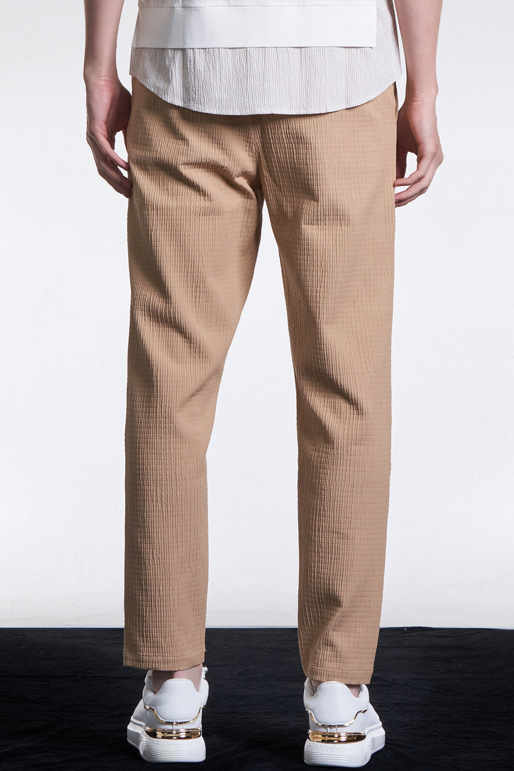 Striped Textured Fitted Pants