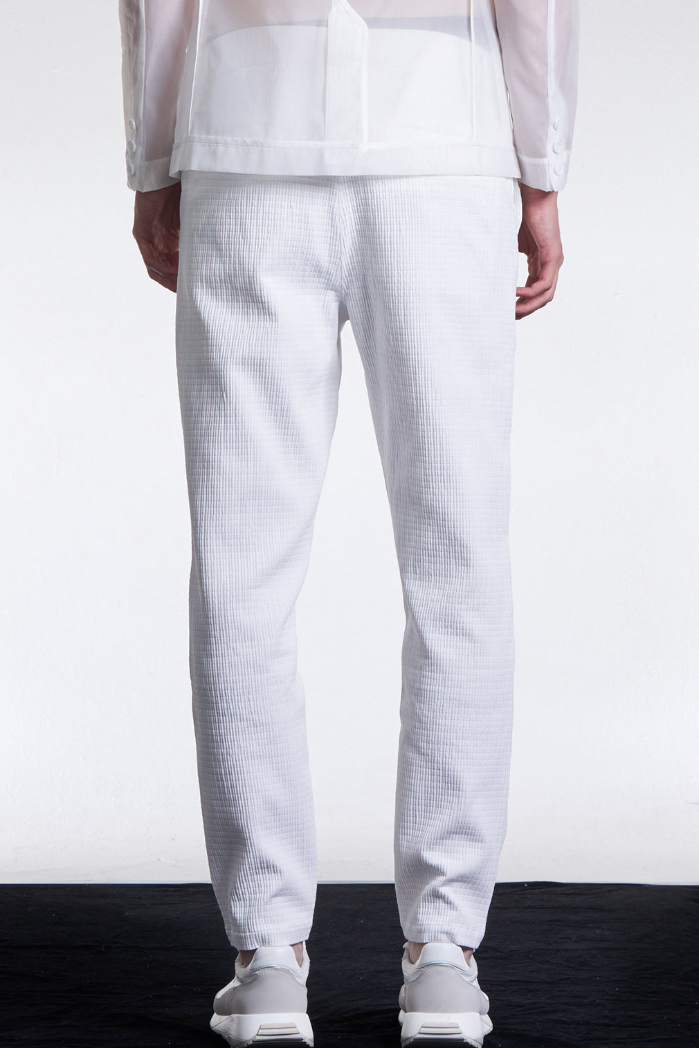 Striped Textured Fitted Pants