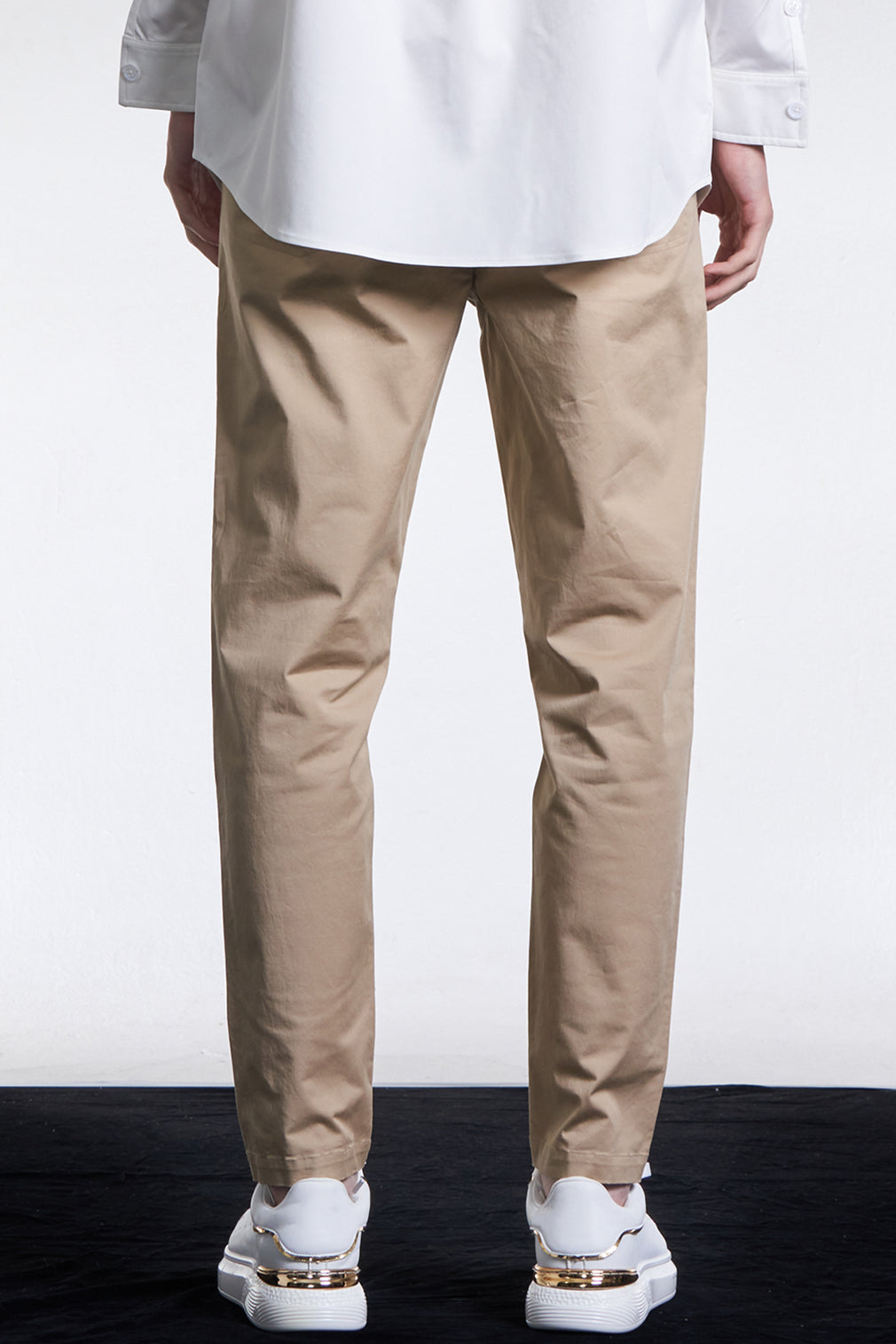 Cotton Fitted Pants With Drawstring