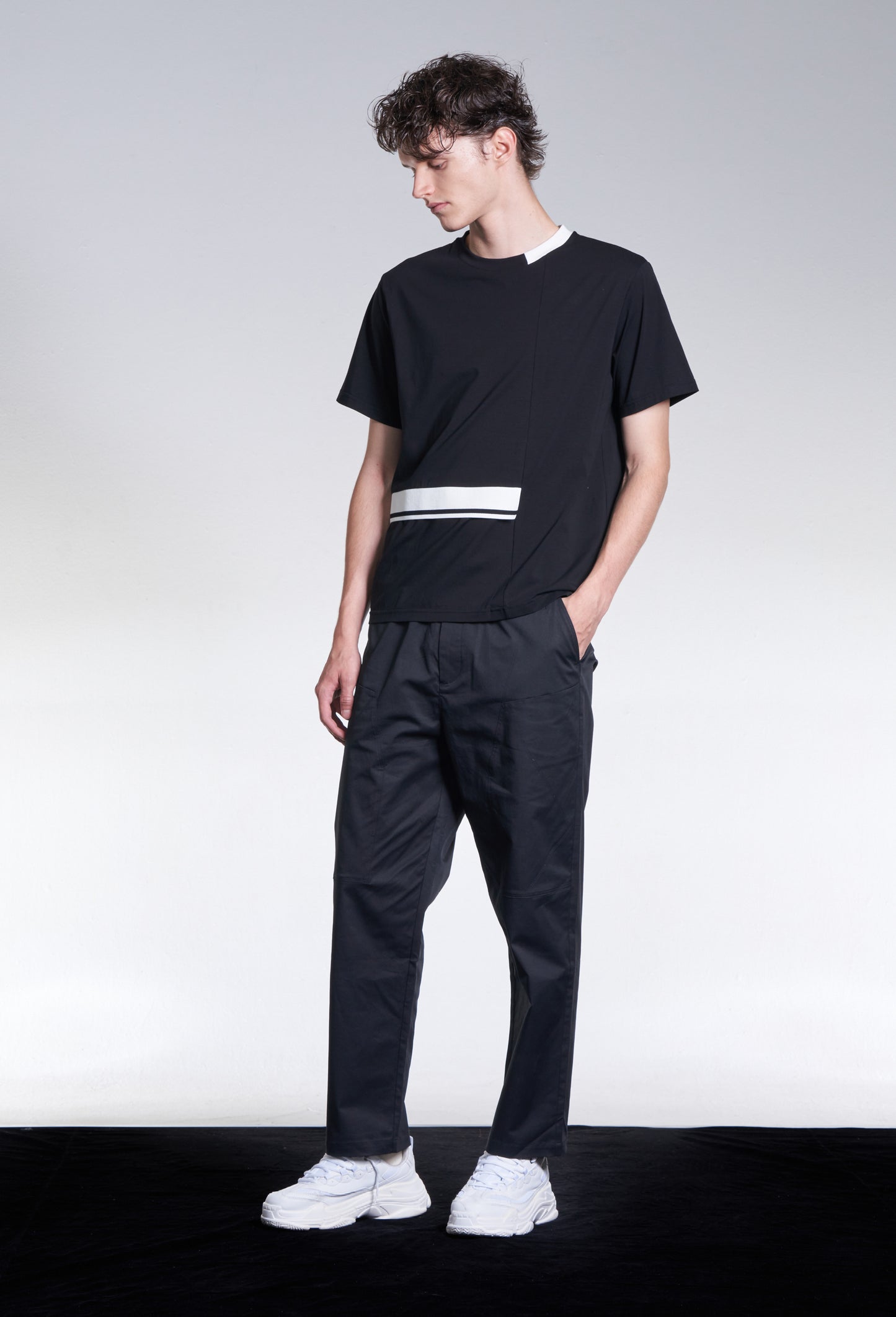 Tee With Contrast Color Rib