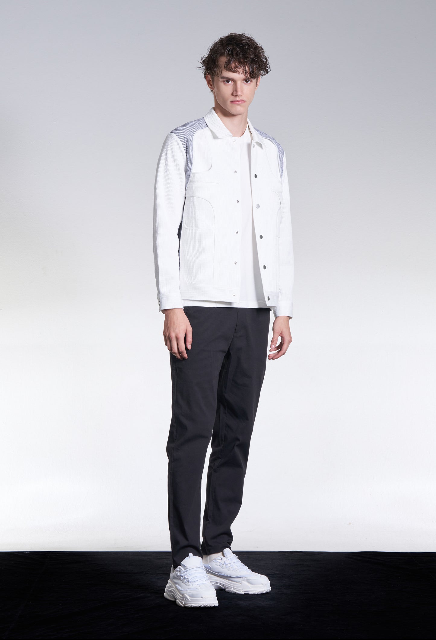 Inside Out Jacket Constructed With Stripe Fabric