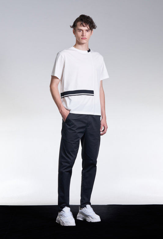 Tee With Contrast Color Rib