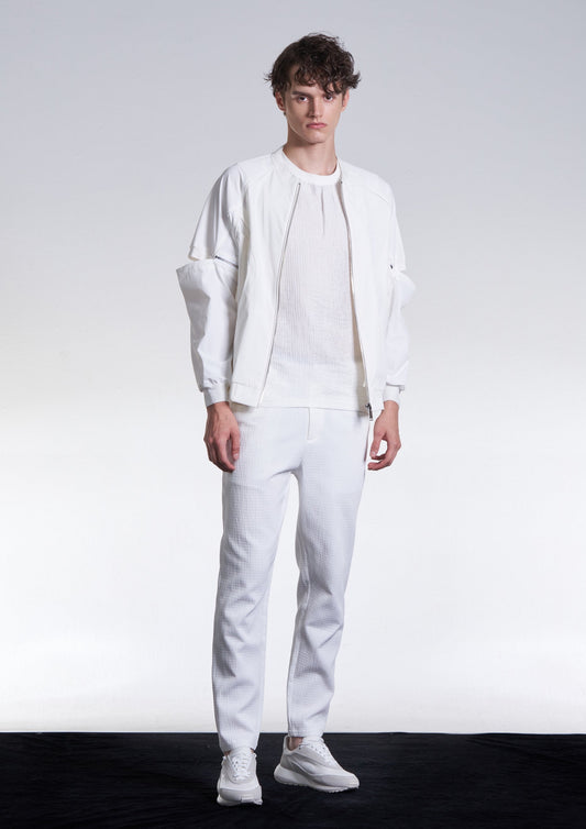 Zipper Nylon Jacket With Detachable Sleeve