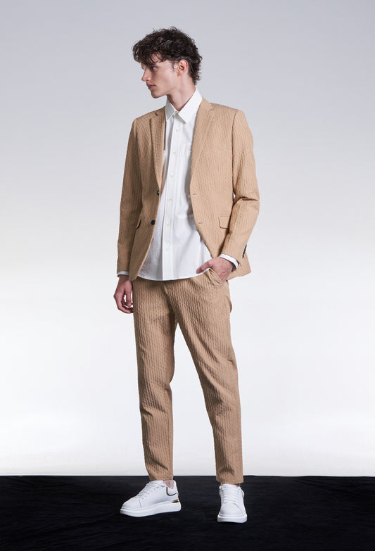 Rayon Cotton Textured Tailored Blazer