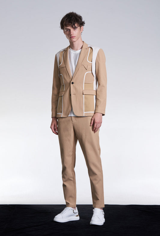 Inside Out Blazer Constructed With Stripe Fabric