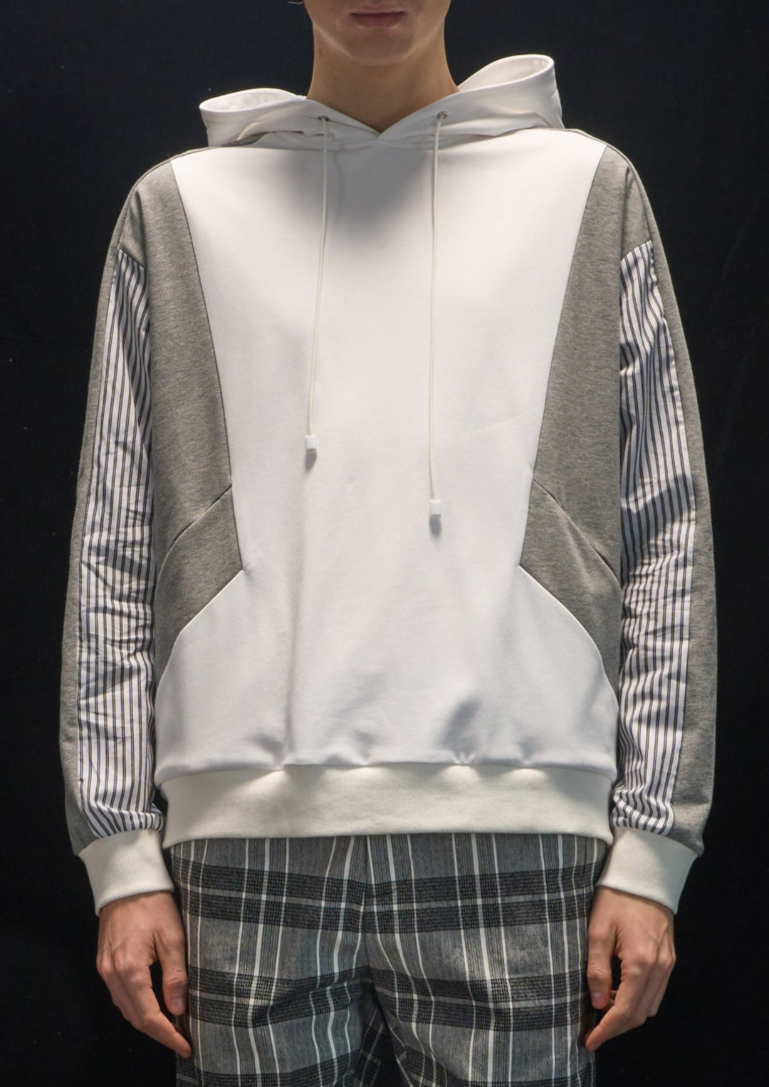 Fabric Contrast Hoodie