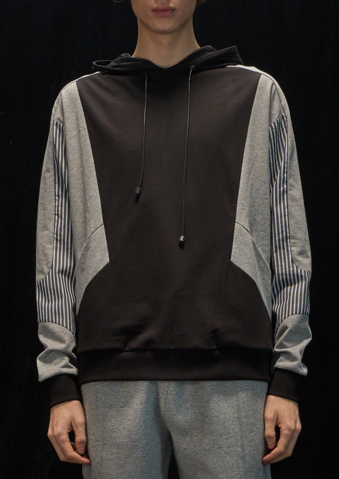 Fabric Contrast Hoodie