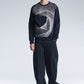 Sweathshirt With Twisted Wavy Lines Embroidery