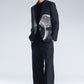 Wool Blazer With Twisted Wavy Lines Embroidery