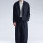 Boxy Wool Blazer With Denim Trim