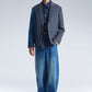 Deconstructed Wool Blazer With Denim