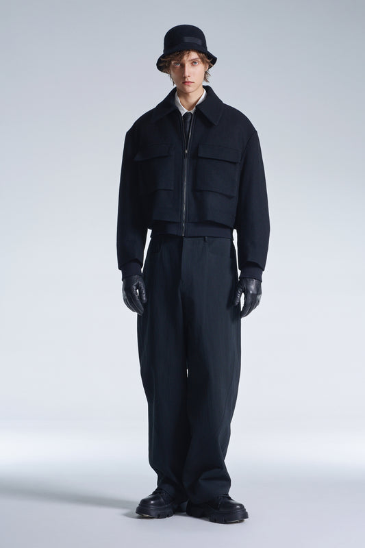 Double Faced Wool Zipper Jacket