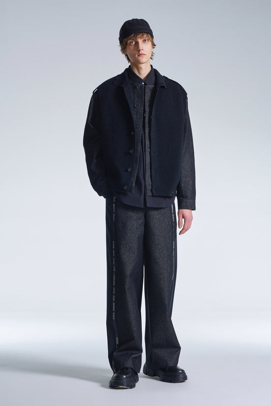 Wool Pants With Denim Contrast