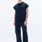 Raw Edge Sleeveless Hoodie