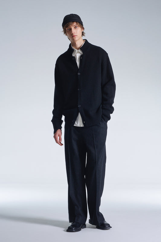 Cashmere Wool Cardigan With Stand Collar