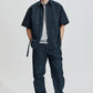 Oversize Worker Shirt With Dye Pattern