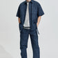 Oversize Worker Shirt With Dye Pattern