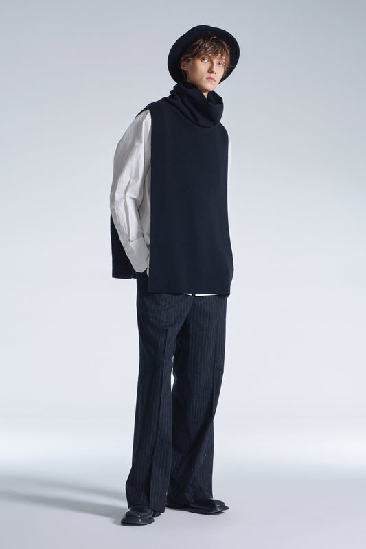 High Collar Wool Vest