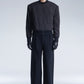 Stripe Texture Zipper Jacket With Power Shoulder